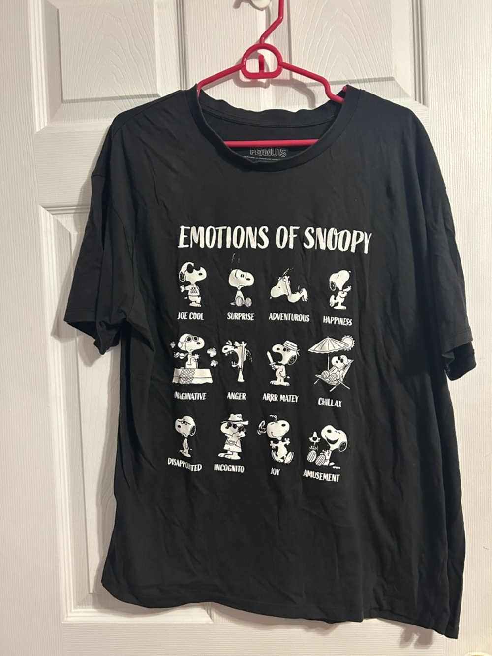 Peanuts Black 'Emotions of Snoopy' Graphic Tee
